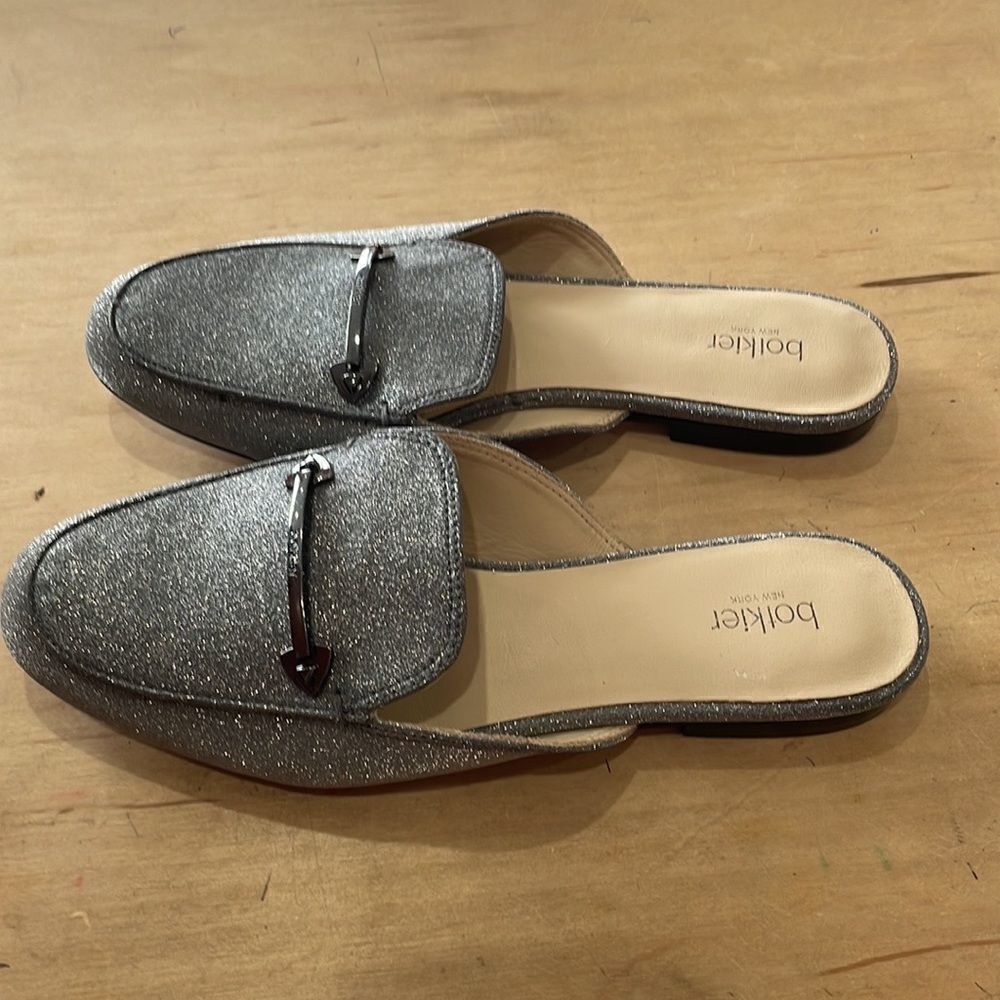 BOTKIER  New York Clare Pewter Glitter Mule Loafer NWOT Size 6
